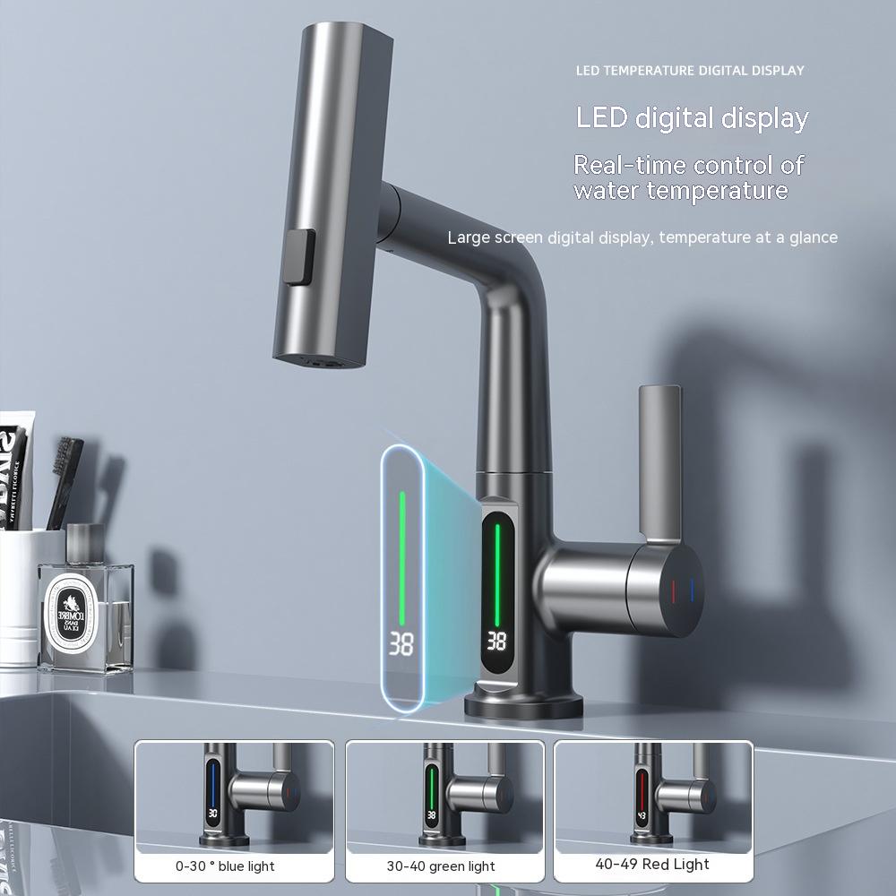 SimpleWash+™ | Intelligent Digital Display Faucet Pull-out Basin Faucet Temperature Digital Display Rotation